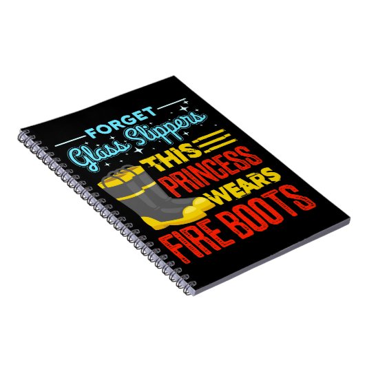 女性消防士このプリンセスはブーツを着用 ノートブック (右側)
