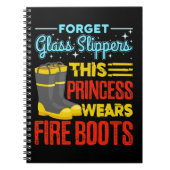 女性消防士このプリンセスはブーツを着用 ノートブック (正面)