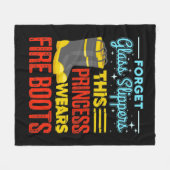 女性消防士このプリンセスはブーツを着用 フリースブランケット (正面(横))