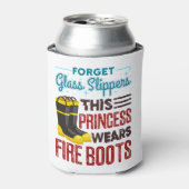 女性消防士このプリンセスはブーツを着用 缶クーラー (缶正面)
