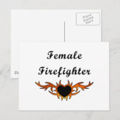 女性消防士タトゥー ポストカード (正面/裏面)