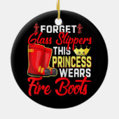 女性消防士 セラミックオーナメント (裏面)