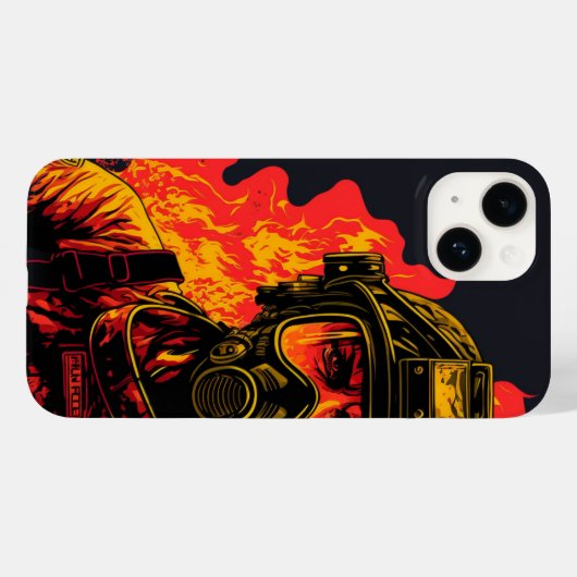 女性消防士IPhone 14ケース Case-Mate iPhoneケース (裏面 (横))