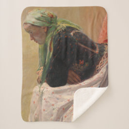 女性深い考えイン(by Oleksa Novakivskiy) シェルパブランケット