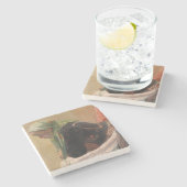 女性深い考えイン(by Oleksa Novakivskiy) ストーンコースター (横)