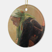 女性深い考えイン(by Oleksa Novakivskiy) セラミックオーナメント (左)