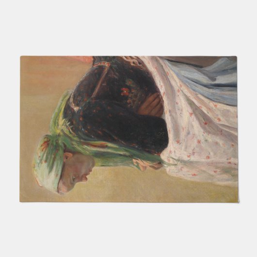 女性深い考えイン(by Oleksa Novakivskiy) ドアマット (正面)