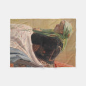 女性深い考えイン(by Oleksa Novakivskiy) フリースブランケット (正面(横))