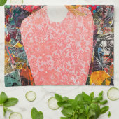 女性混合メディアアート感動的キッチンタオル キッチンタオル (折り畳み)