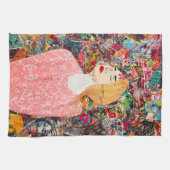 女性混合メディアアート感動的キッチンタオル キッチンタオル (横)