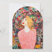 女性混合メディアアート感動的グリーティングカード 招待状 (正面)