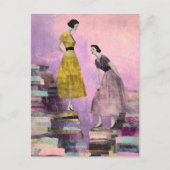 女性混合メディアコラージュ ポストカード (正面)