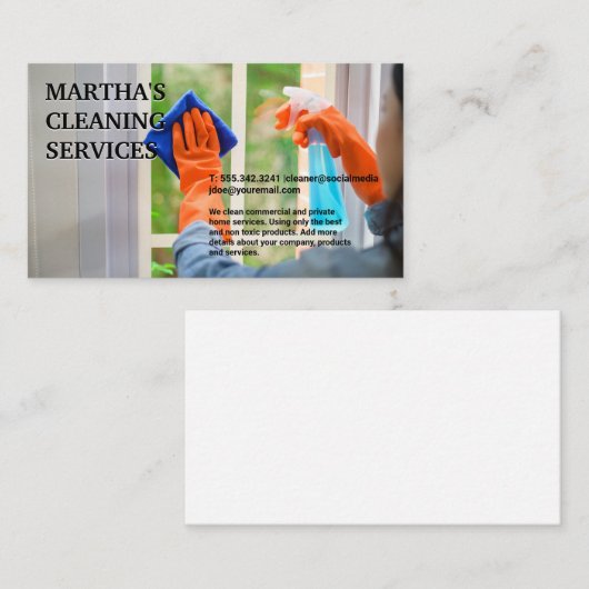 女性清掃室 名刺 (正面/裏面)