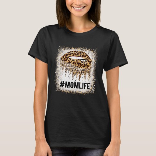 女性漂白リップLeopardママLife Tees for Moth Tシャツ (正面)