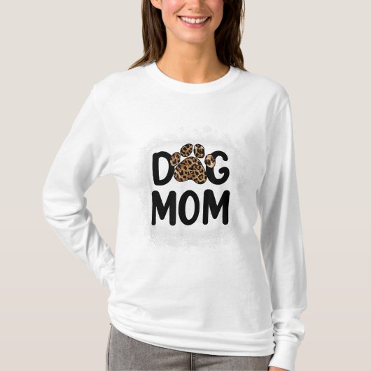 女性漂白犬ママ犬ママ手ヒョウ Tシャツ (正面)