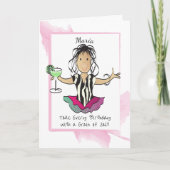女性漫画おもしろいことわざマルガリータ誕生日 カード (正面)