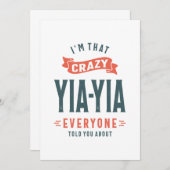 女性熱狂するYia-Yiaおばあちゃんの母の日の贈り物 サンキューカード (正面/裏面)