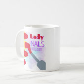 女性爪、 ネイル専門家 コーヒーマグカップ (正面左)