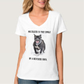 女性犬の救助Vの首 Tシャツ (正面)