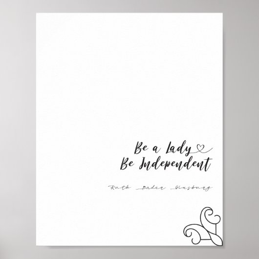 女性独立フェミニストRBG引用文 ポスター (正面)