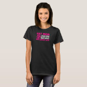 女性猫ママ私が働く懸命だから母 Tシャツ (正面フル)