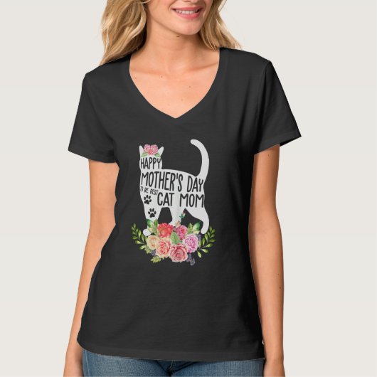 女性猫母かわいいバニーシャム卵エース Tシャツ (正面)