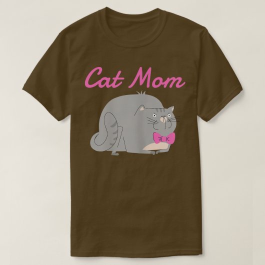 女性猫母シャツおもしろい猫好き母の日  Tシャツ (デザイン正面)