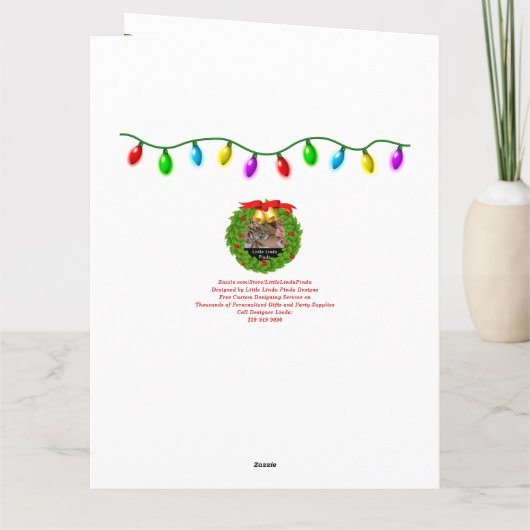 女性獣医クリスマスカード 個別化された カード (裏面)