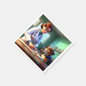 女性獣医誕生日 スタンダードカクテルナプキン (角)