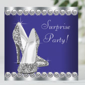 女性王室のブルーサプライズ誕生日パーティー 招待状