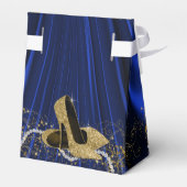 女性王室のブルー金ゴールド誕生会 フェイバーボックス (裏面サイド)