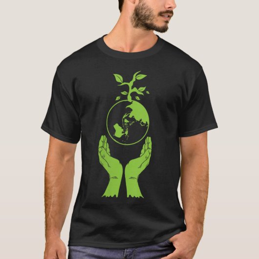 女性環境保護グリーンアースV Tシャツ (正面)