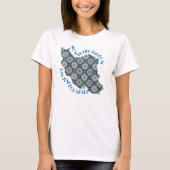 女性生活自由運動 |花の青 Tシャツ (正面)