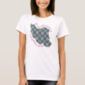 女性生活自由運動 |花ピンク Tシャツ (正面)