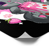 女性用いちごミルク女の子かわいいアニメ猫 ポスター (角)