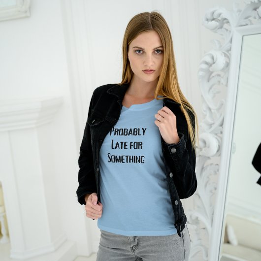女性用おそらく遅刻のワークアウトシャツ Tシャツ