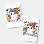 女性用かわいいハロウィンシャツハロウィン幽霊Cof バッジ (Front & Back)