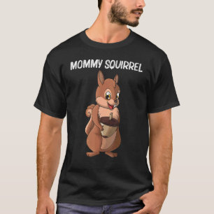 女性用かわいいリス母リス森アニメーション Tシャツ