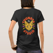 女性用のかわいい猫のプリントTシャツ - カジュアルウェア Tシャツ (裏面)