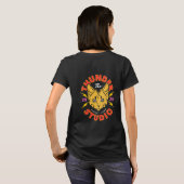 女性用のかわいい猫のプリントTシャツ - カジュアルウェア Tシャツ (裏面フル)
