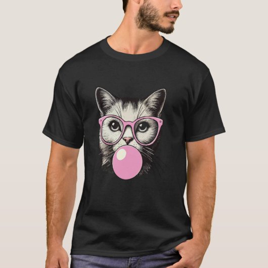 女性用のかわいい猫のTシャツ 楽しい猫好きのための服 Tシャツ (正面)