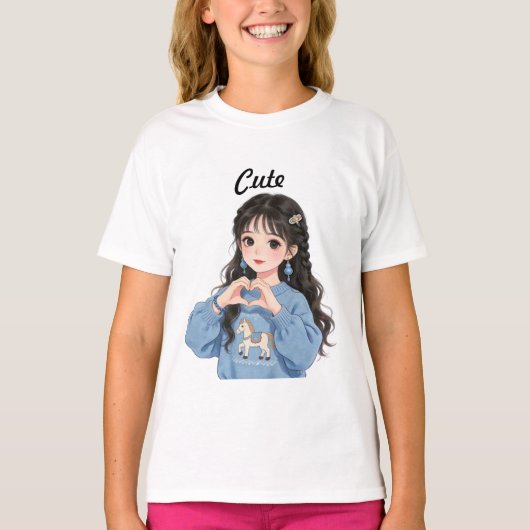 女性用のかわいいTシャツ Tシャツ (正面)