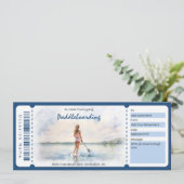 女性用のサプライズ・パドルボーディング・ギフト券 招待状 (スタンド正面)
