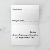 女性用のデイカード カード (内部)