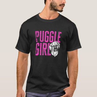 女性用のパグルグラフィック女の子の子のパグル1 Tシャツ