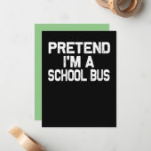 女性用の学校バスに扮して ハロウィンのユーモア ノートカード (正面/裏面インサイチュ)