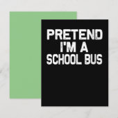 女性用の学校バスに扮して ハロウィンのユーモア ノートカード (正面/裏面)