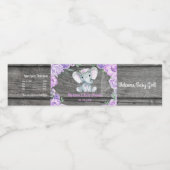 女性用の紫色の緑の象の水瓶ラベル ペットボトルラベル (シングルラベル)