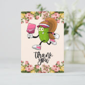 女性用の花付きピックボール サンキューカード (スタンド正面)