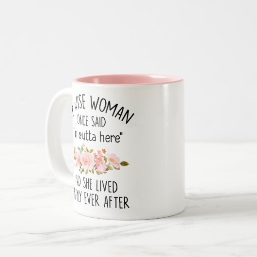 女性用の退職金、退職金おもしろい等 ツートーンマグカップ (正面左)